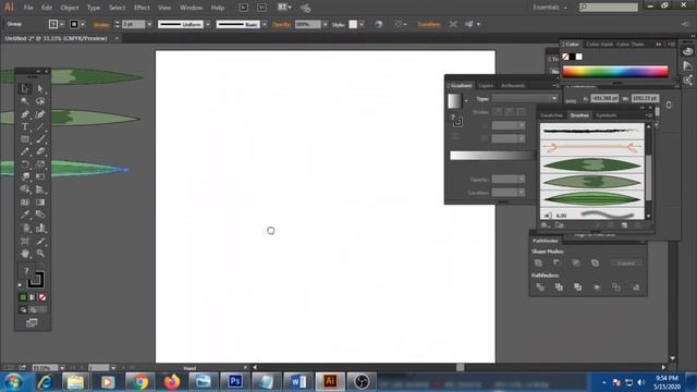 How to Make tropical leaves Design in illustrator | Adobe Illustrator Tutorial смотреть онлайн