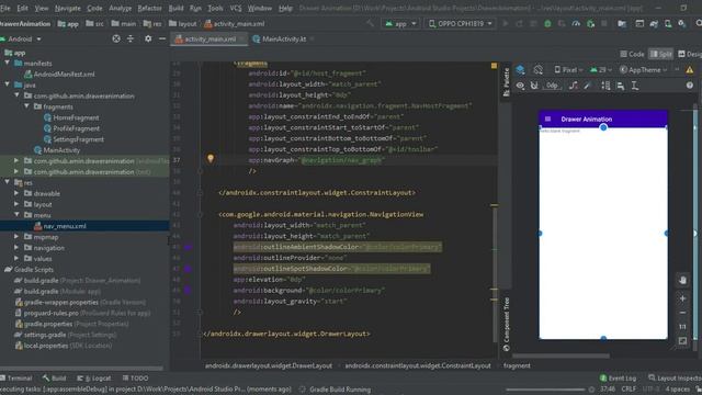 Navigation Drawer with IOS Animation using Navigation Component in Android | Kotlin | Android Studi смотреть онлайн