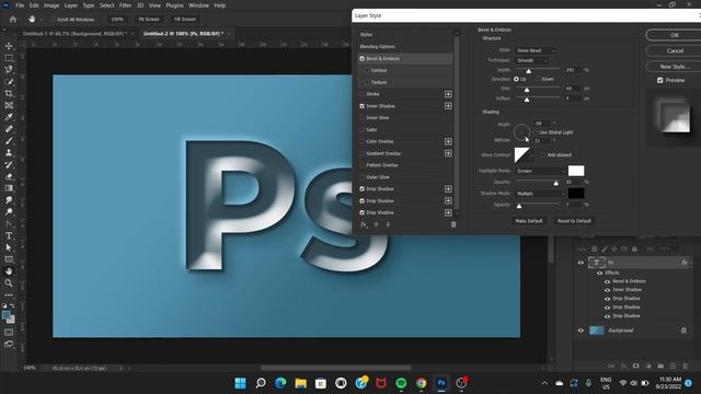 Crystal Text Effect in Photoshop with Layer Style [ Bebel & Emboss, Contour, stroke & Shadow ] смотреть онлайн
