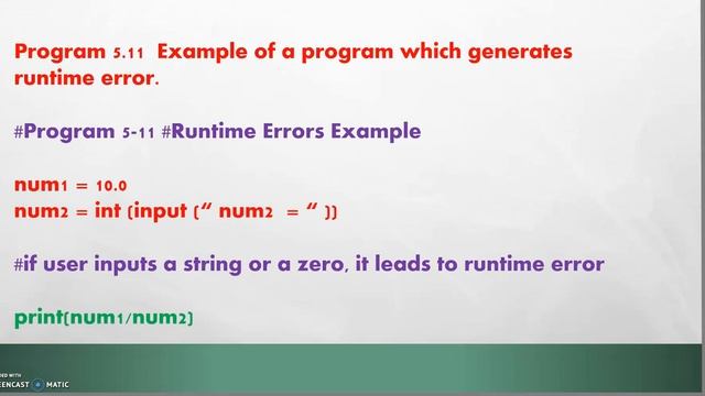 #Class XI#Computer Science#Chapter 5#Debugging#Runtime Error смотреть онлайн