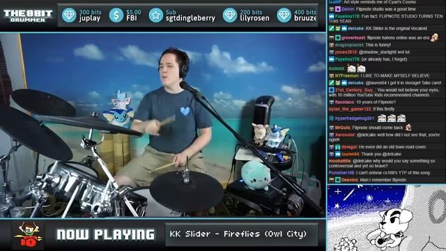 Fireflies KK Slider Version On Drums! смотреть онлайн