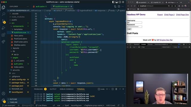 Demo of WPGraphQL JWT Auth with Astro and Vue смотреть онлайн