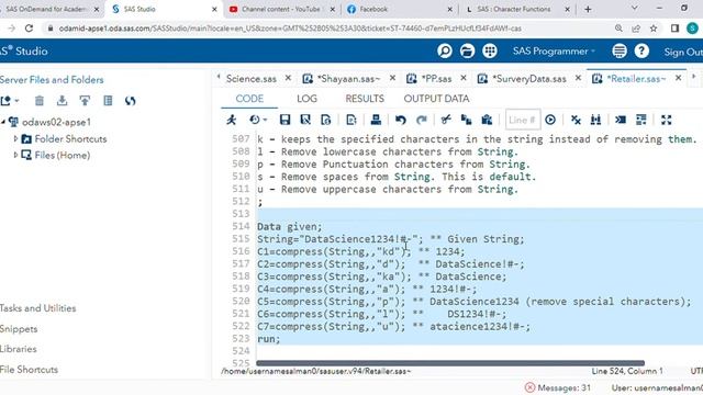 Compress function in SAS смотреть онлайн