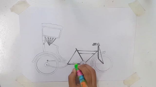How to draw Bangladeshi traditional vehicle Rickshaw (Watch description for details) смотреть онлайн