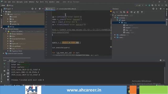 AHCAREER Online Python Course MySQL in PyCharm смотреть онлайн