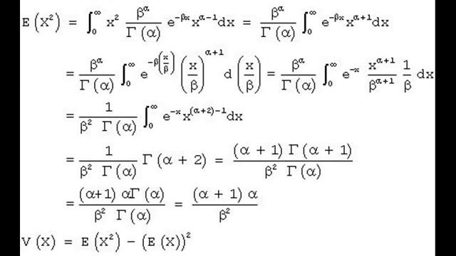 E(X) and V(X) of Gamma Distribution смотреть онлайн