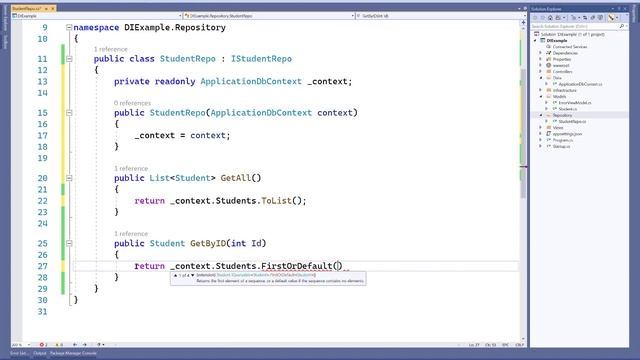 ASP.NET CORE Tutorial For Beginners 31 - Dependency Injection (DI) in Hindi смотреть онлайн