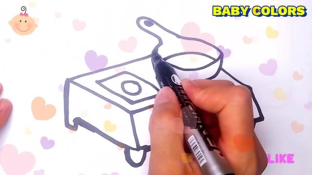 Как нарисовать газовую плиту со сковородкой? How to draw a gas stove with a frying pan? смотреть онлайн