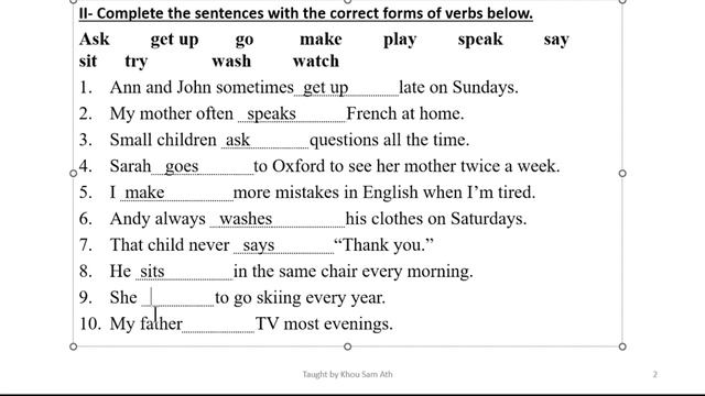 Episode 5 of Exercises on Present Simple смотреть онлайн