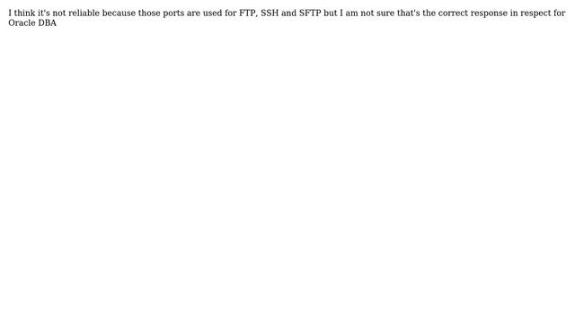 Databases: Why is tnsping not reliable from ports 20, 21, 22? смотреть онлайн