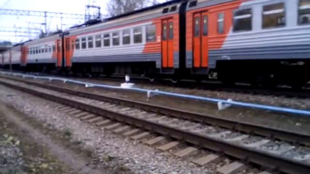 ЭТ2М-142 отправляется со станции Клин маршрут Клин-Москва смотреть онлайн