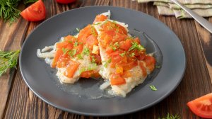 🐟 Камбала с помидорами в фольге — видео рецепт. Как запечь филе камбалы в духовке с томатами?