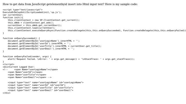 Sharepoint: How to get data from JavaScript getelementbyid? (2 Solutions!!) смотреть онлайн