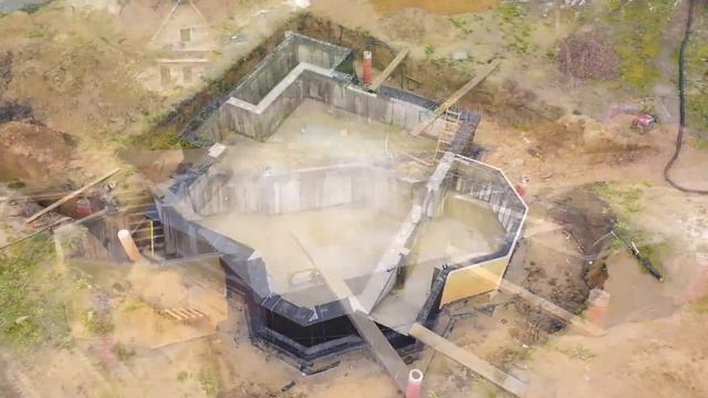 Строительство цокольного этажа под дом с заглублением. Петергоф. смотреть онлайн