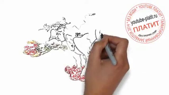 Нарисованные карандашом животные Как нарисовать просто и поэтапно корову с цветами смотреть онлайн