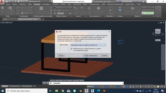 AutoCAD 3D -16- Renderizar en línea en AutoCAD/ Introducción al Autodesk rendering смотреть онлайн