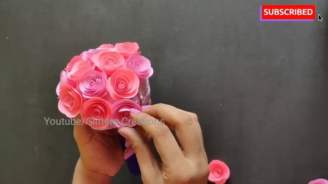 DIY Paper Flower BOUQUET/Birthday Gift Ideas/diy Paper Bouquet