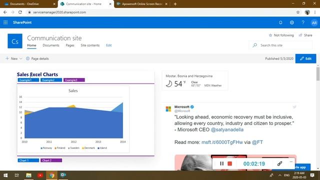 SharePoint O365 Excel Charts SPfx React WebPart смотреть онлайн