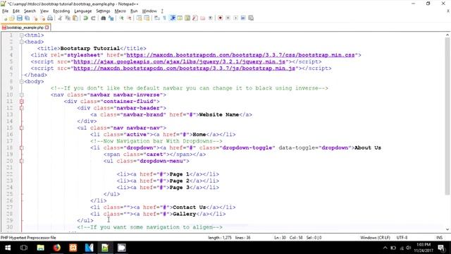 Bootstrap Tutorial Part - 19 | NAVIGATION BAR смотреть онлайн