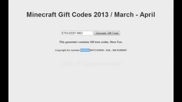 Minecraft Code Generator 2013