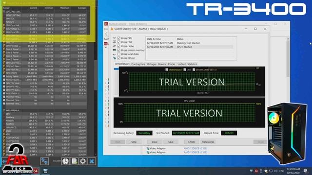 Ryzen 3400G | Aida64 | Stability and Stress test | 1 Hour | TR-3400 Gaming PC | HWINFO смотреть онлайн