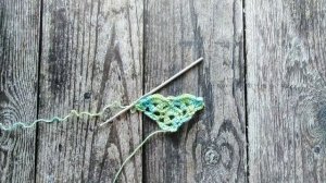 Косынка крючком от угла, узор №2. Shawl crochet pattern.