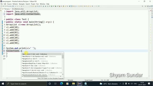 sorting of ArrayList in Ascending order in java || Shyam Sundar смотреть онлайн