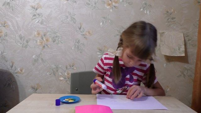 Простая открытка на день рождения сестре, подруге из цветной бумаги и картона. смотреть онлайн