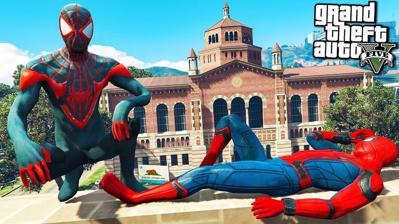 ЧЕЛОВЕК-ПАУК: ЧЕРЕЗ ВСЕЛЕННЫЕ МАЙЛЗ МОРАЛЕЗ В ГТА 5 МОДЫ! ОБЗОР МОДА В GTA 5! ИГРЫ ГТА ВИДЕО MODS