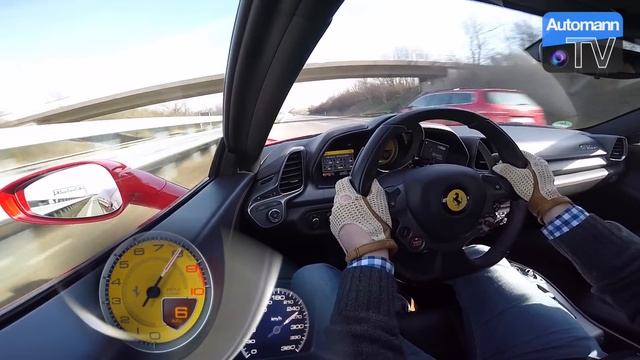 Ferrari 458 Italia (570hp) - 0-294 km/h acceleration (60FPS) смотреть онлайн