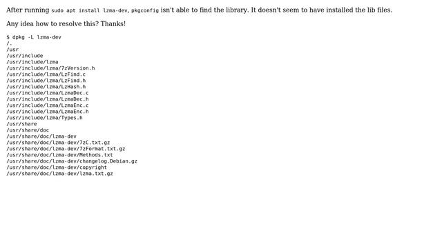 Issue installing lzma-dev on 18.04 смотреть онлайн