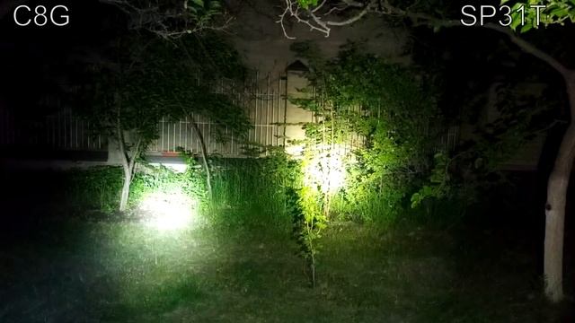 Sofirn C8G дальнобой на  Xhp35hi, сравнение с C8F, C8A, SP31T, SP70