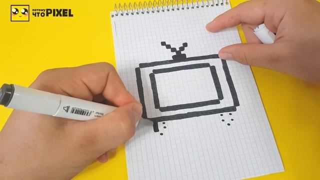 КАВАЙНЫЙ ТЕЛЕВИЗОР рисуем по клеточкам (TV KAWAII)PIXEL ART смотреть онлайн