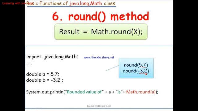Chapter 8 || Mathematical Library Functions || JAVA || For Learners || Explanation With Examples смотреть онлайн