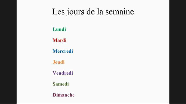 Дни недели на французском. Les jours de la semaine смотреть онлайн