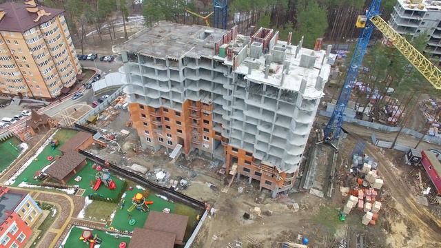 Микрорайон Благодатный Ирпень - состояние строительства 05.02 смотреть онлайн