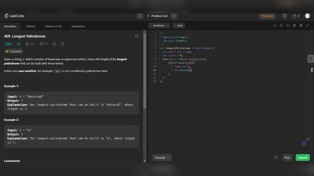 longest palindrome in Javascript #solution #javascript #nodejs #palindrome #datastructures смотреть онлайн
