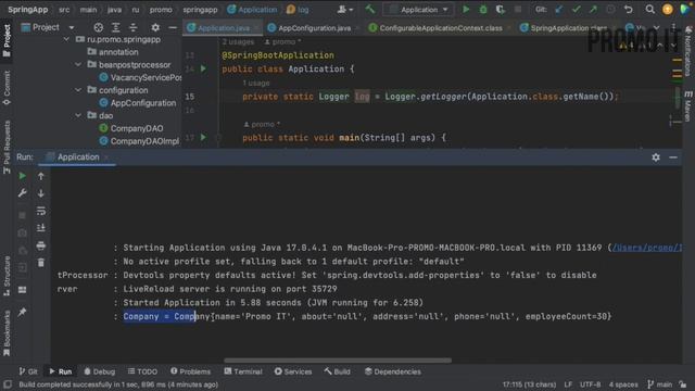 Spring Boot.Занятие 2+3. Архитектура. Конфигурация. Внедрение зависимостей. - PROMO IT смотреть онлайн