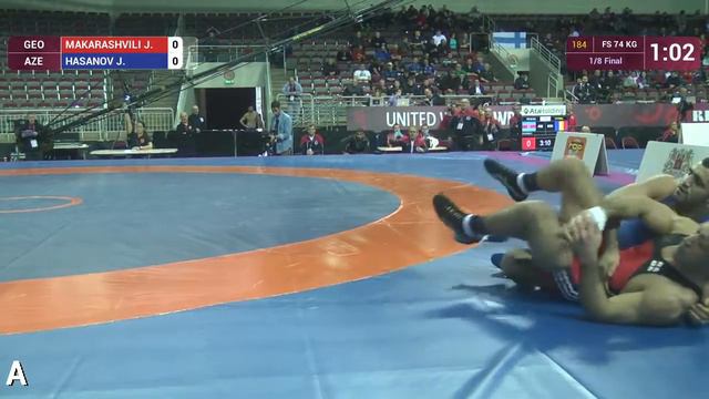 1/8 FS - 74 kg: J. HASANOV (AZE) df. J. MAKARASHVILI (GEO) by FALL, 5-0 смотреть онлайн