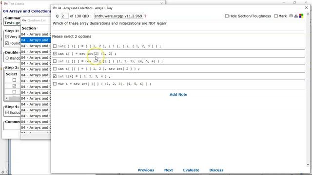 Which of the following array declarations are NOT legal? (enthuware.ocpjp.v11.2.969) смотреть онлайн