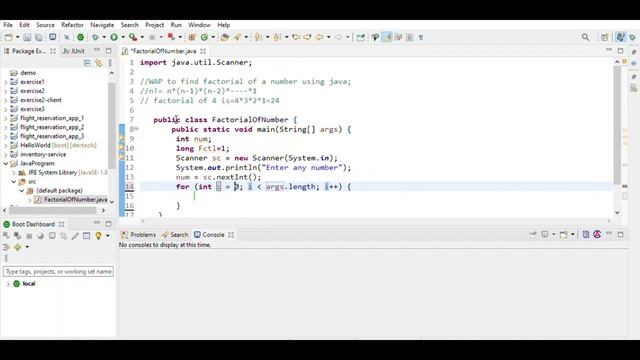 Java Program to find Factorial of the number Enter by the User смотреть онлайн