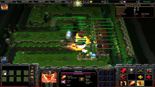 Dota1 : Element TD v.9.4 (دوتا 1 مپ فان ) Very Hard Mode !Game Warcraft 3 Frozen Throne смотреть онлайн