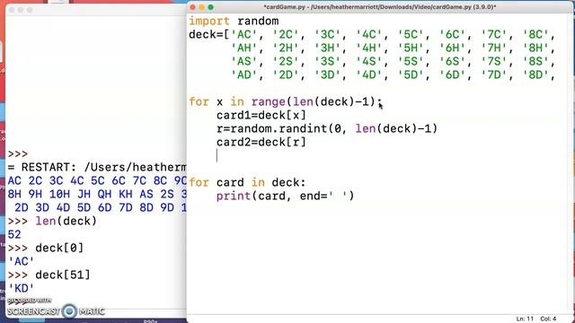 Creating a Deck of Cards in Python смотреть онлайн