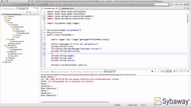 Tutoriel Hibernate et JSF 84 Validation via des annotations @NotNull, @Size, @Pattern смотреть онлайн