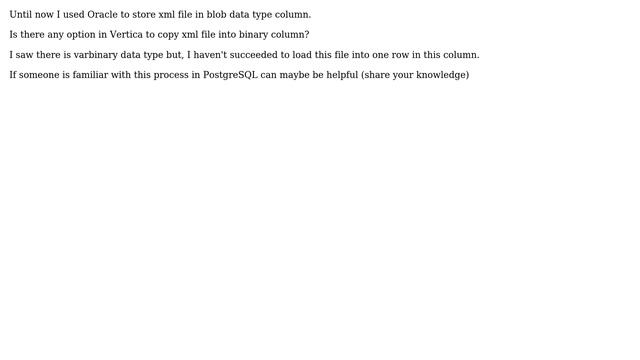 Databases: vertica/postgres copy text to binary column смотреть онлайн