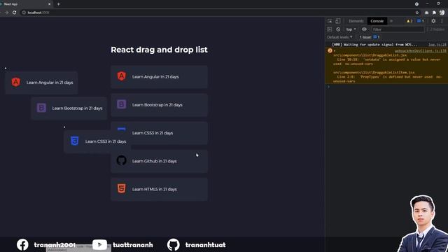 React Draggable List Component | React Drag And Drop | ReactJS Tutorial смотреть онлайн