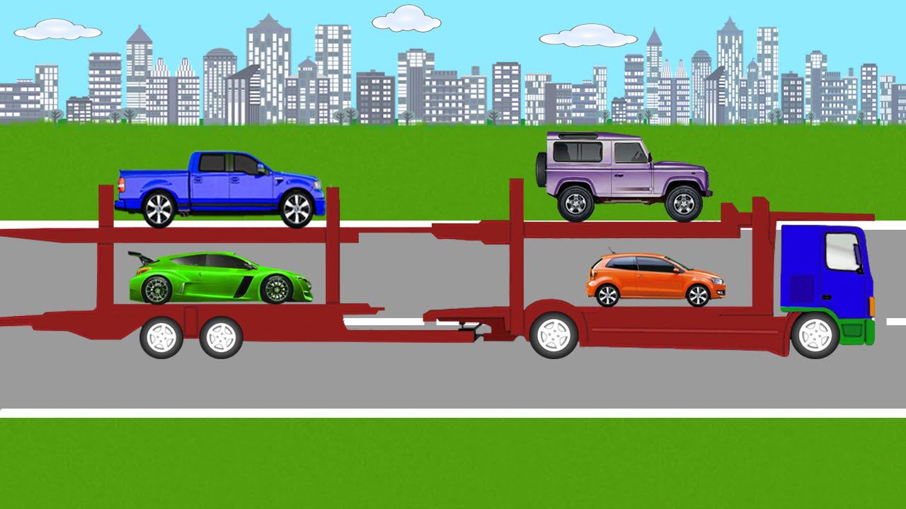 Мультик про Автовоз и 4 машинки. Учим виды транспорта. Внедорожник, пикап, хетчбэк и гоночная машина смотреть онлайн
