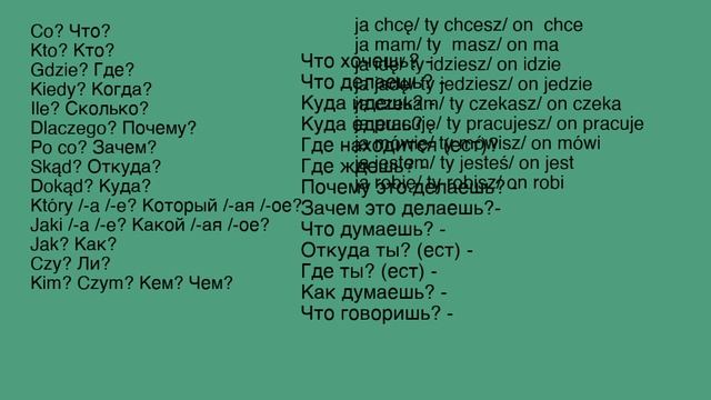 Урок польского языка - учимся правильно задавать вопросы смотреть онлайн