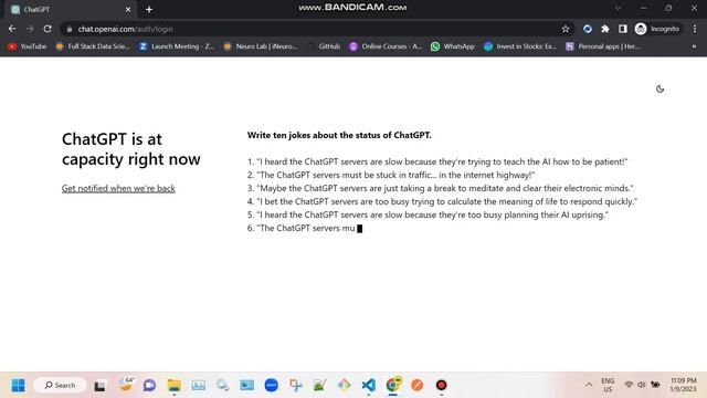 ten jokes about status of ChatGPT ( ChatGPT is at capacity right now ) смотреть онлайн