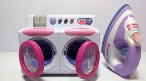Twin Tub Toy Washing Machine with Iron Laundry Playset Unboxing and Review